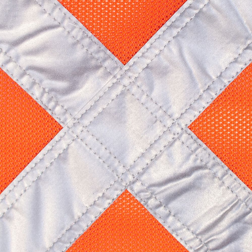 Oranje Reflektiewe X-Mesh Veiligheidsvlag met 4 Kabelbinders
